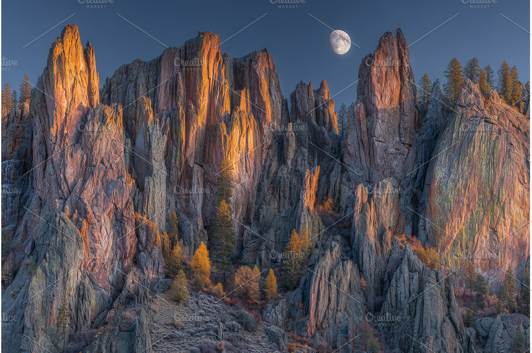 The full moon is visible over High, a Nature Photo by ZinetroN