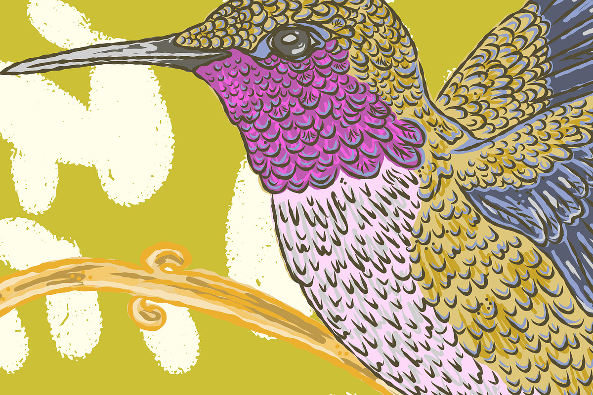 Tropical Hummingbird Orchid Botanica, a Pattern Graphic by NayaChu (Photo 4 of 9)