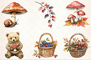 Watercolor Fall Woodland Clipart, an Illustration by Rose Art (Thumbnail 3 of 7)