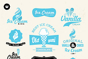 Retro, vintage Ice cream labels, a Food Illustration by Noka Studio (Thumbnail 1 of 2)
