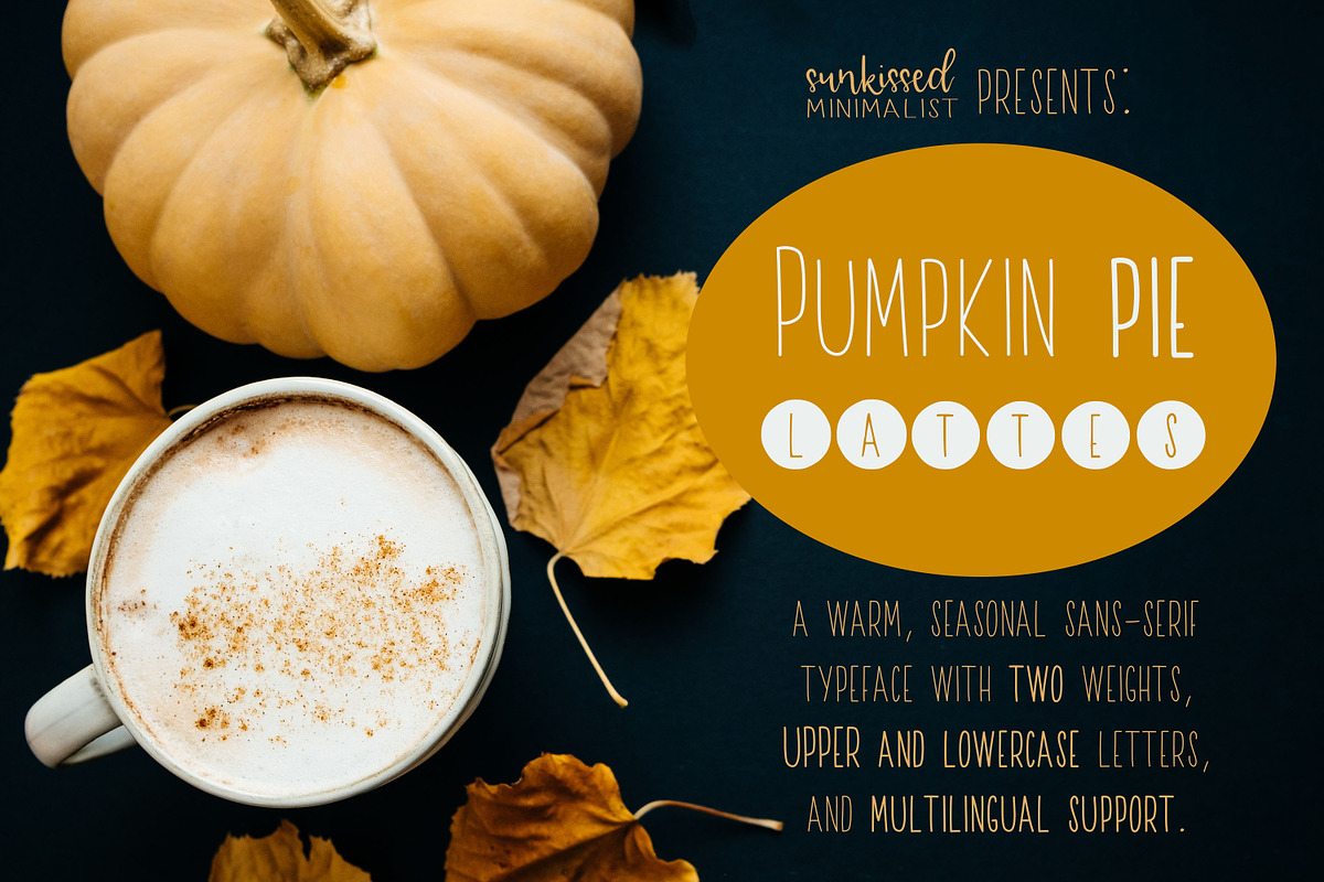 Pumpkin Pie Lattes - A Warm Font