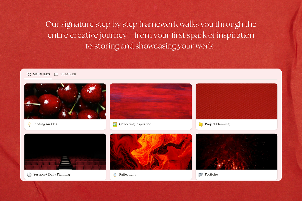 Notion Template for Creatives - Red, a Templates & Theme by flowē (Photo 3 of 5)