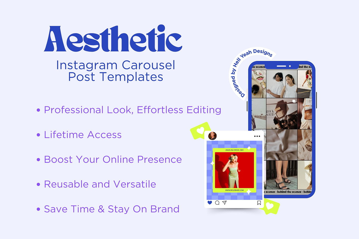 Funky Instagram Carousel Templates, a Social Media Template by Hell Yeah Designs (Photo 2 of 10)
