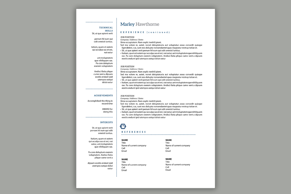 Photo Resume Package + Social Media, a Resume Template by Scribbled Napkin Design (Photo 3 of 4)