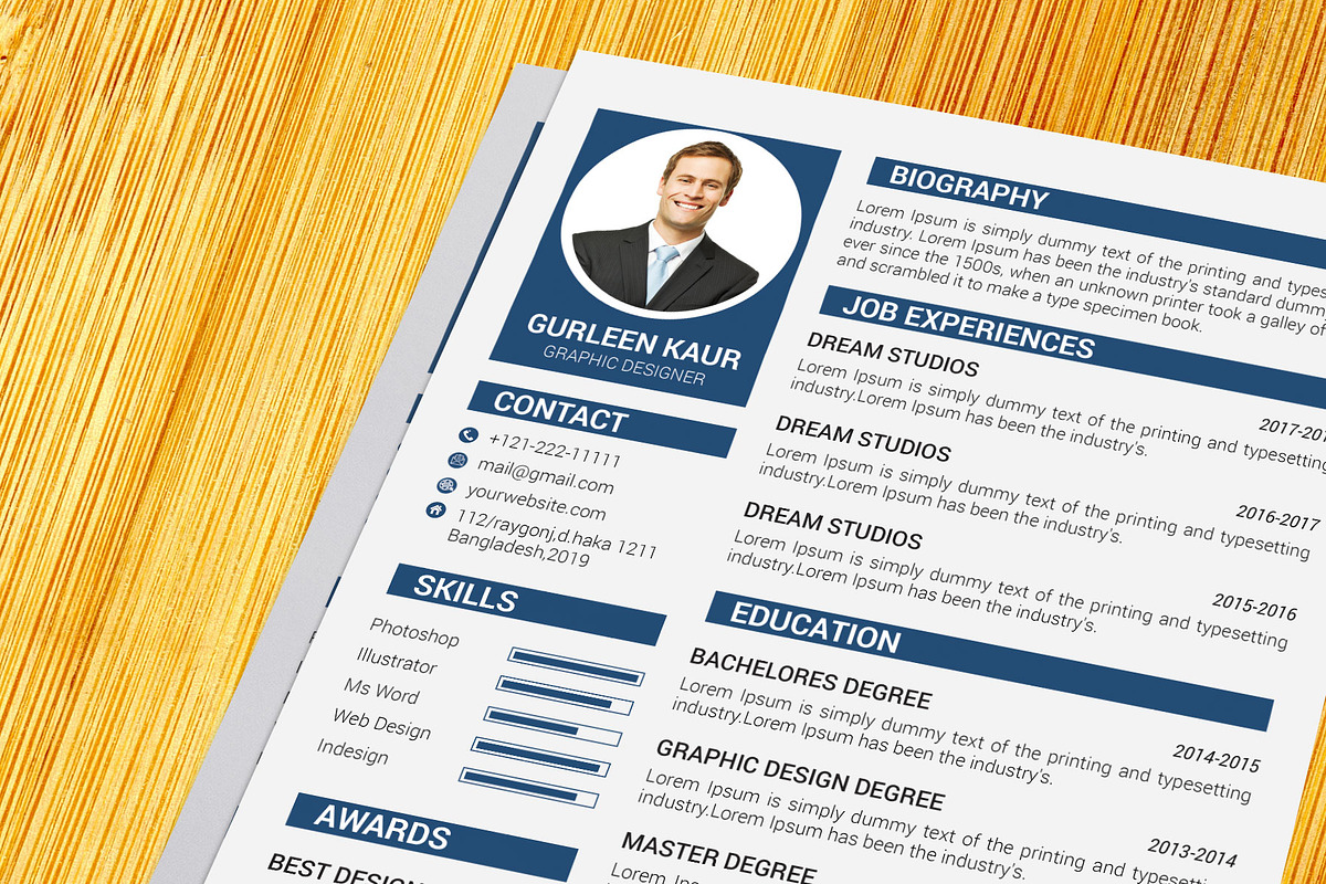 Professional Resume / CV Template, a Resume Template by designvillage (Photo 11 of 13)
