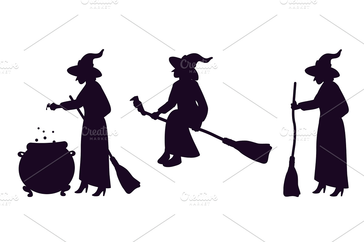 Witch preparing magic potion and, a Person Illustration by Vectorbuum