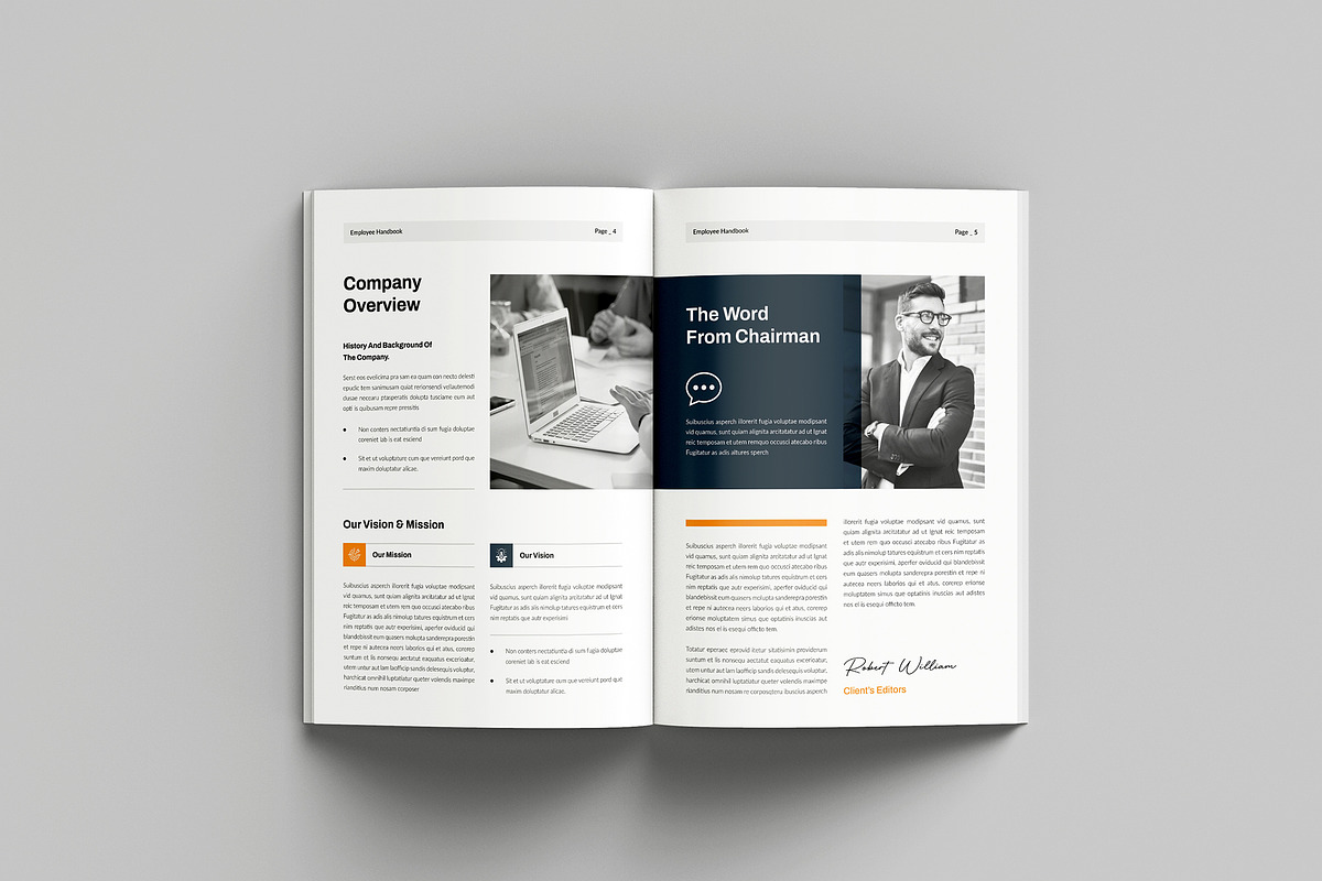HR Employee Handbook Template, a Brochure Template by Spark_Creative (Photo 3 of 12)