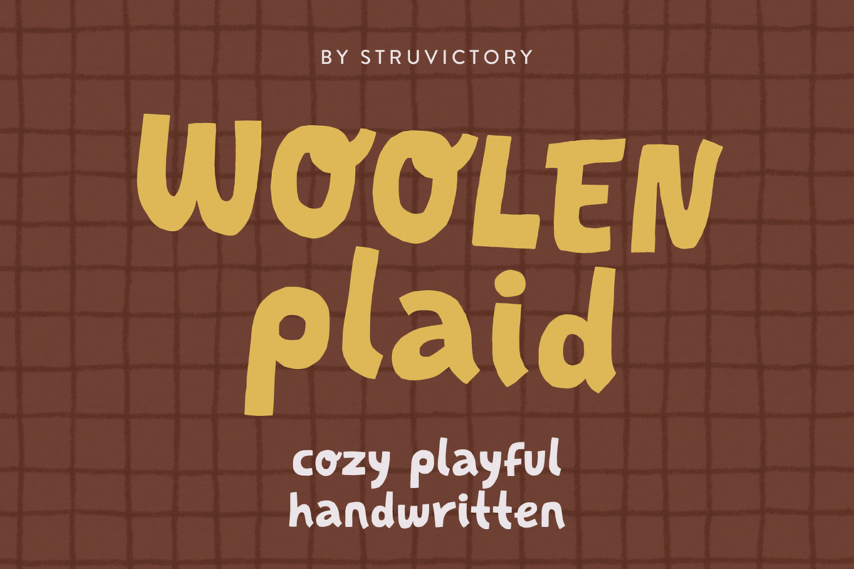 WoolenPlaid Autumn Cozy Playful Sans, a Sans Serif Font by Struvictory.art (Photo 1 of 9)