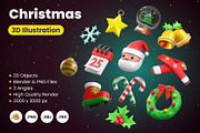 Christmas 3D Icons, an Object 3D Model by Rakata Studio (Thumbnail 1 of 6)