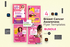 Breast Cancer Awareness Bundle Flyer, a Flyer Template by Aam360