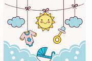 Baby Shower Clipart Bundle, an Illustration by Helospace (Thumbnail 3 of 10)