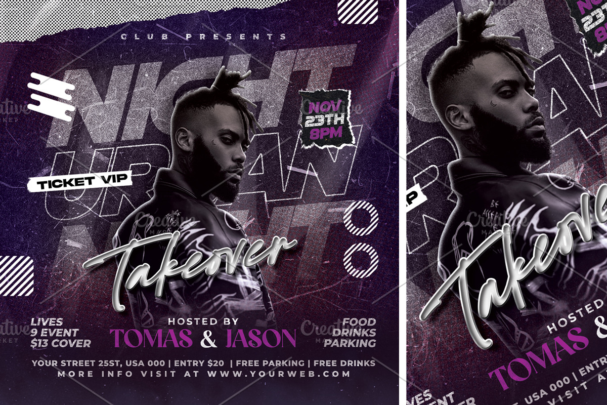 Urban Night Takeover Club Flyer, a Flyer Template by StarPixles11 (Photo 3 of 3)