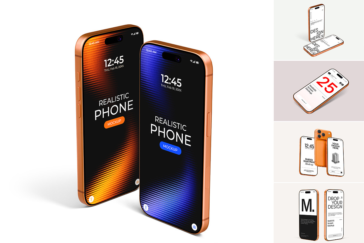 iPhone Screen Device Mockup Bundle, an iPhone Mockup by graphypix (Photo 1 of 14)