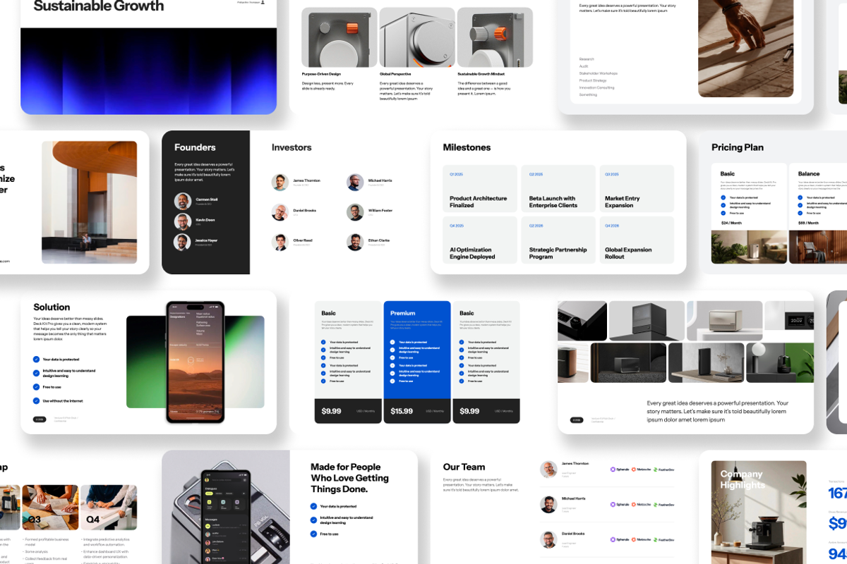 Venture Pitch Deck Kit Pro GSL, a Presentation Template by Unich Design Bureau (Photo 3 of 4)