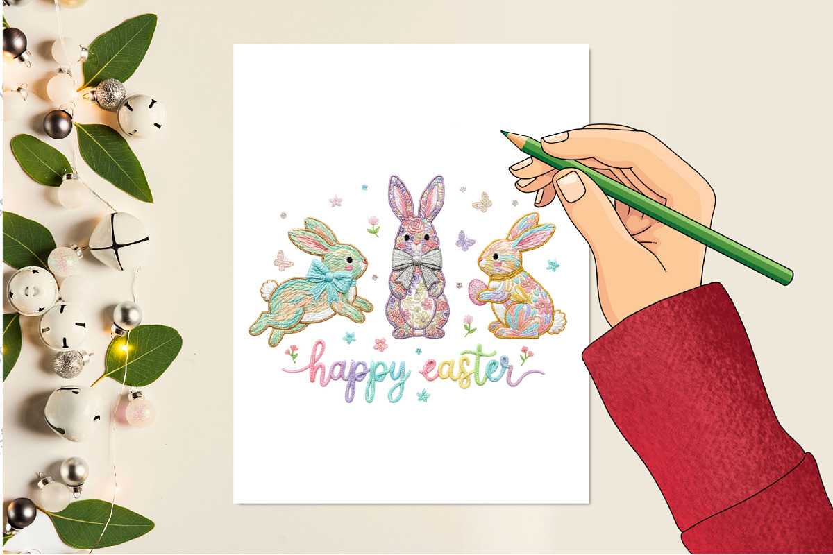 Faux Yarn Easter Png Happy Easter, an Illustration by Designking (Photo 3 of 4)