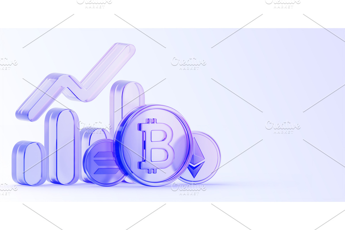 Cryptocurrency exchange market 3d, a Finance Illustration by Marozhkastudio