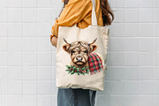 Christmas Highland Cow PNG Bundle, a Seasonal Illustration by CreationArt (Thumbnail 7 of 7)