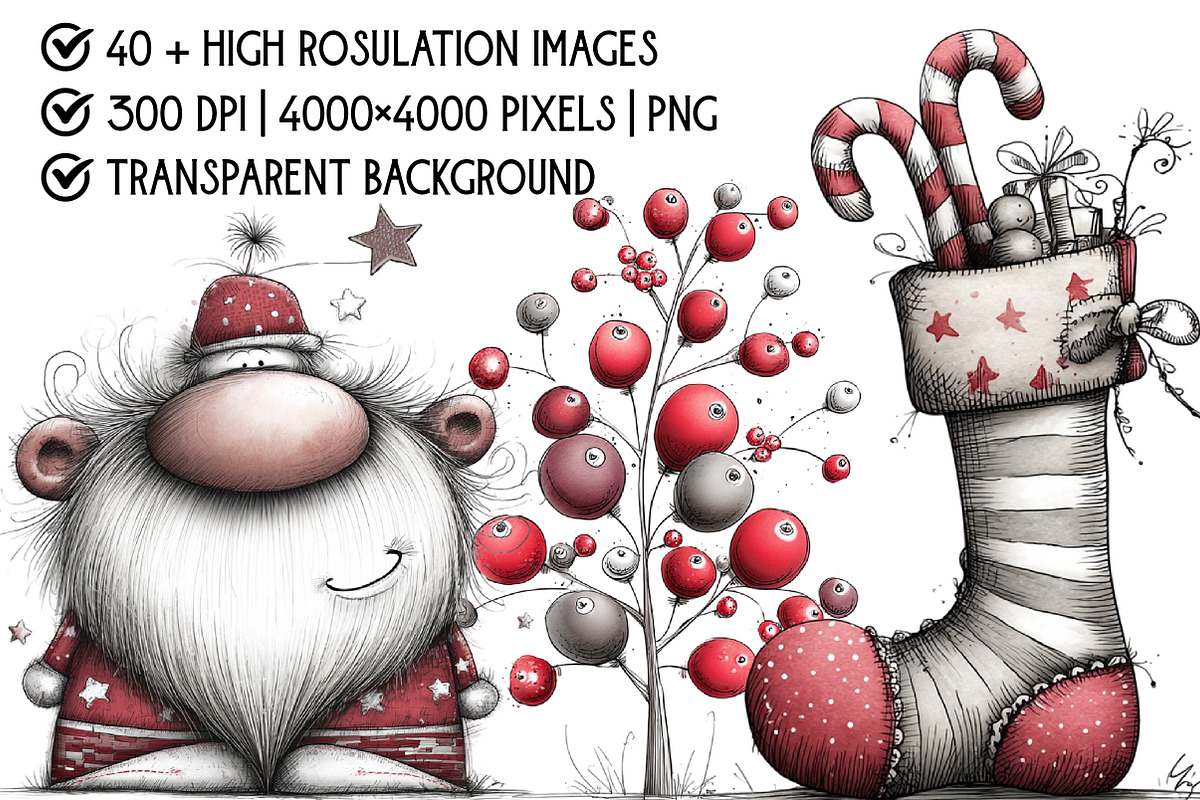 Watercolor Christmas Clipart, an Illustration by Pixels.Craft (Photo 4 of 6)