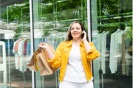 Happy woman shopping, a Beauty & Fashion Photo by Neirfy
