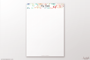 Coral-Mint Dot Grid Note Page