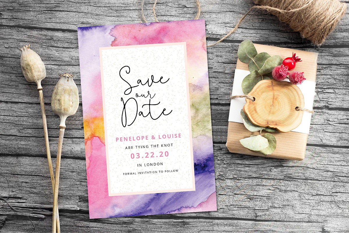 Abstract Floral Wedding Invitation, an Invitation Template by wulano (Photo 3 of 3)