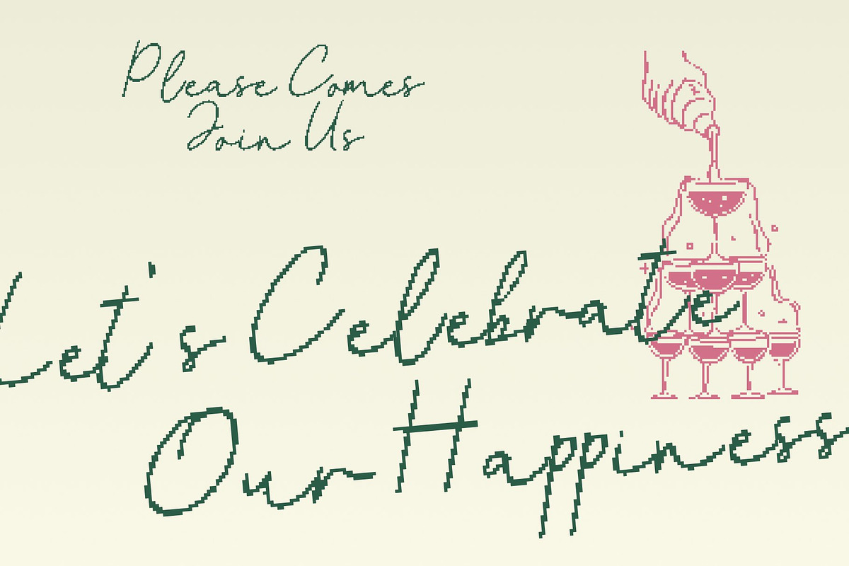 CS Brisa Pixel, a Script Font by Craft Supply Co. (Photo 5 of 8)