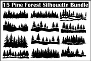 Pine Forest Silhouette Bundle, a Graphic by balal (Thumbnail 1 of 16)