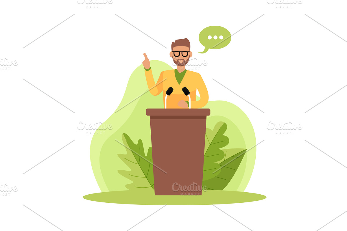 Ecology product presentation. Male, a Person Illustration by YummyBuum