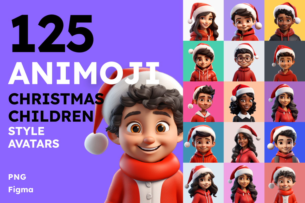 125 Animoji - Christmas Children, a Characters & Person 3D Model by Digital Blood (Photo 1 of 9)