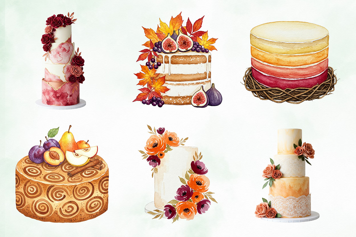 Autumn Wedding Cake PNG Clipart, an Illustration by Creative Art (Photo 8 of 8)