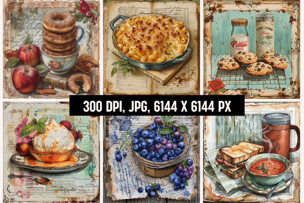 Favorite Foods Vintage Junk Journal, a Background Graphic by PrintHaven Designs (Photo 4 of 10)
