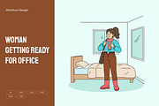 Woman Getting Ready for Office, a Person Illustration by Partikusi Design (Thumbnail 1 of 3)