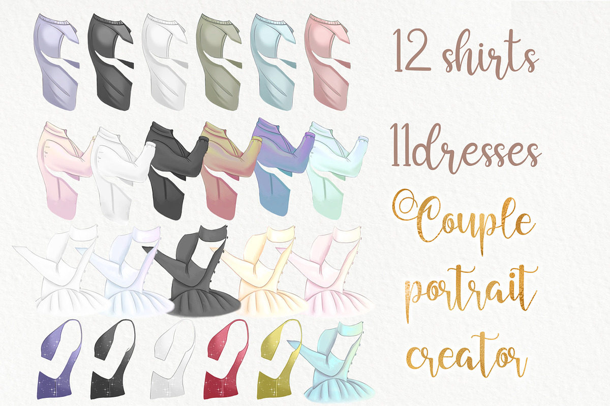 Couple portrait creator bundle, an Illustration by RivusArt (Photo 7 of 8)