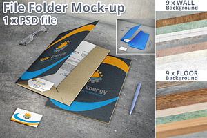 Stationery File Folder Mockup
