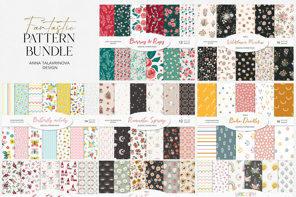 Fantastic Pattern Bundle, a Pattern Graphic by Cozy pattern shop (Photo 5 of 9)