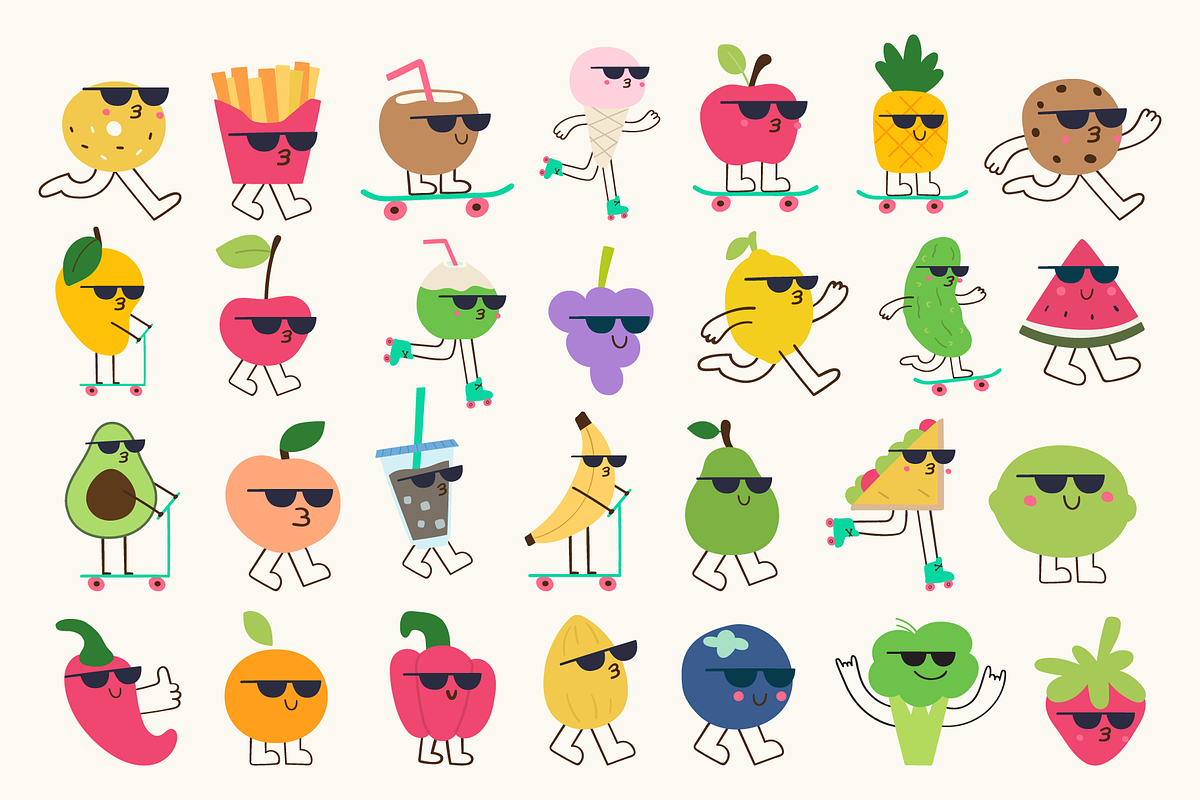 Summer street bundle., a Food Illustration by cutelevindesign (Photo 2 of 4)