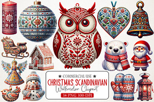Christmas Scandinavian Clipart, an Illustration by RobertsArt