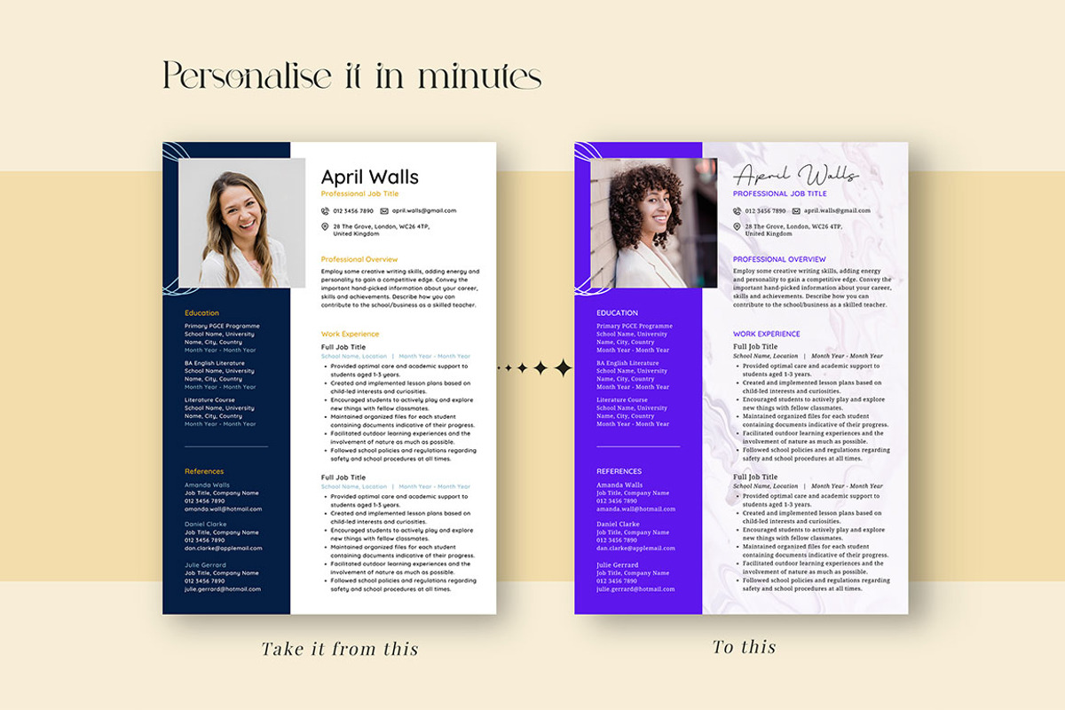 CANVA Resume Template / CV Set, a Resume Template by RWstudio (Photo 7 of 8)