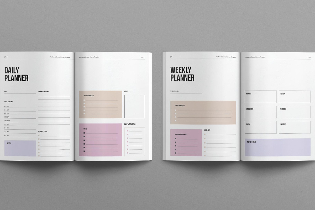 Workbook Creator Planner Template, a Brochure Template by E-Type (Photo 3 of 7)