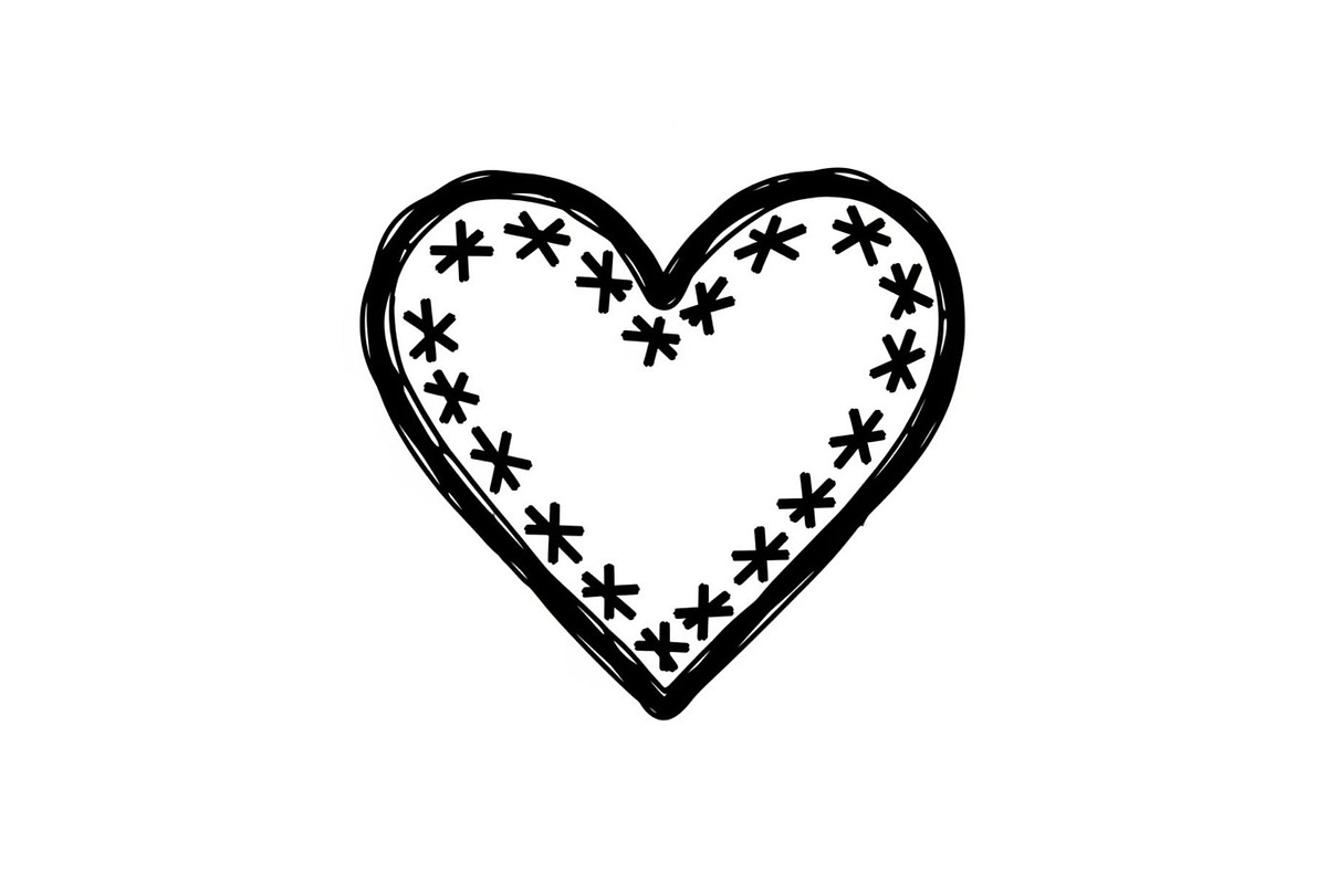 Stitched Heart Silhouette Vector Bun, an Illustration by Designs_River (Photo 40 of 41)