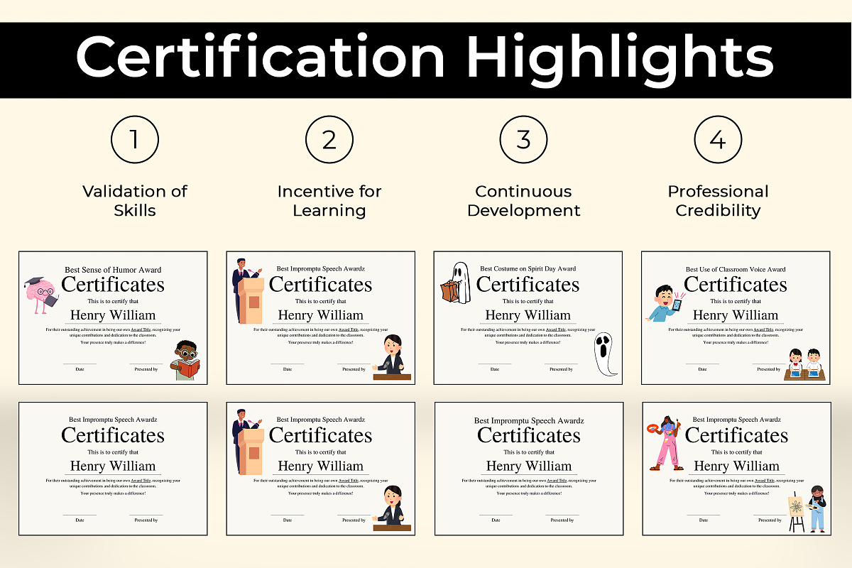 Teacher Award Certificate Template, a Card Template by Snapybiz (Photo 7 of 10)