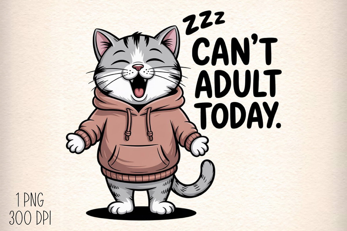 Funny Lazy Cat Sarcastic Sassy Adult, an Illustration by Daily.Designs (Photo 1 of 5)