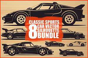 Retro Car Vector Set, an Illustration by hafijul
