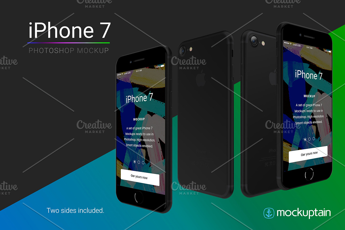 Iphone 7 Mockup Angled Black, an iPhone Mockup by mockuptain (Photo 6 of 7)