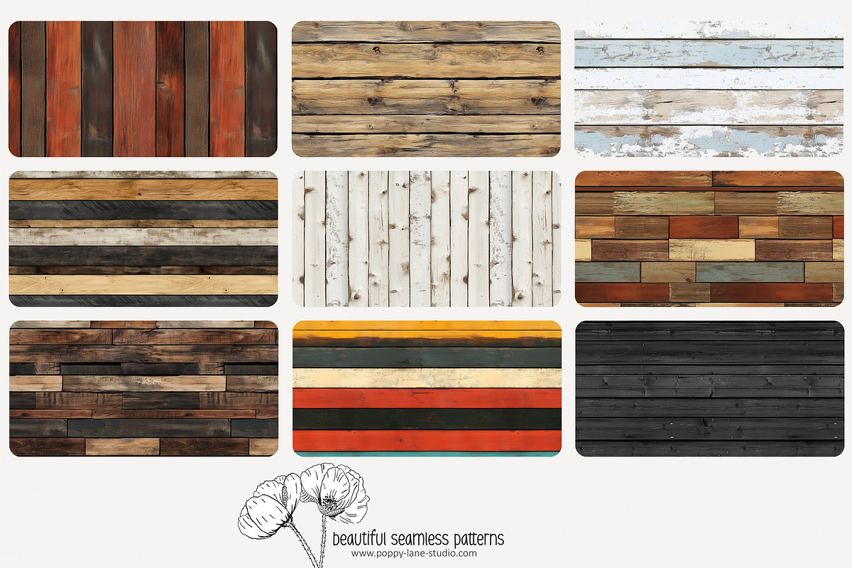 80 wood plank seamless pattern, a Pattern Graphic by Poppy Lane Studio (Photo 2 of 11)