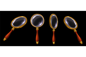 Vintage magnifying glass. Search, an Object Illustration by winwin.art
