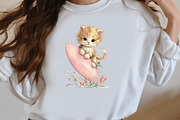 Whimsical Summer cat clipart, an Illustration by Designworld (Thumbnail 6 of 8)