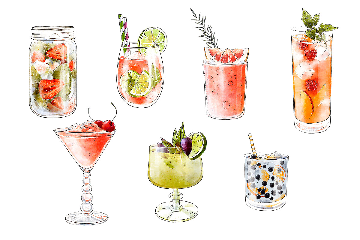 Summer cocktails collection, a Food Illustration by Schumacher Shop (Photo 2 of 6)