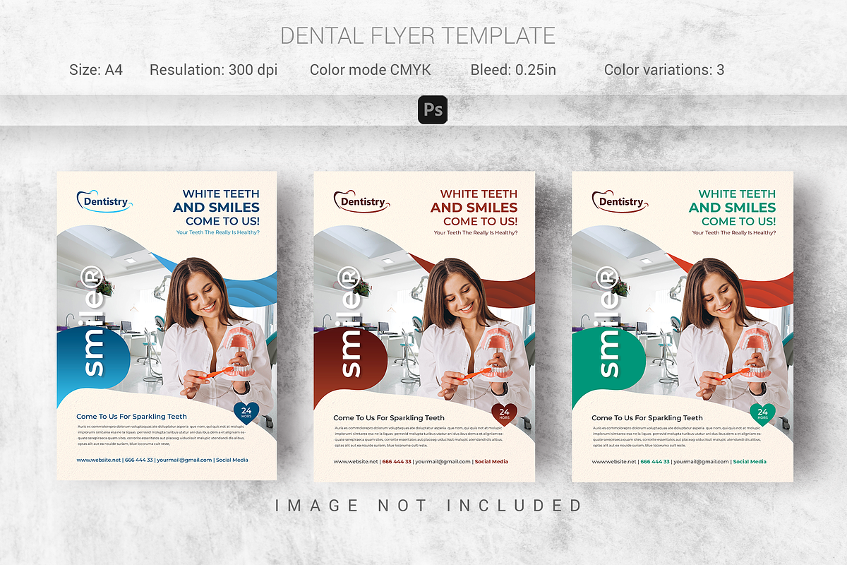 Dental Flyer Templates (Editable), a Flyer Template by Creativpixl (Photo 1 of 4)