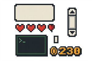 Vintage pixel art gaming interface, an Illustration by ZinetroN